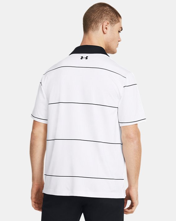 เสื้อโปโล UA Playoff 3.0 Stripe สำหรับผู้ชาย in White image number 1